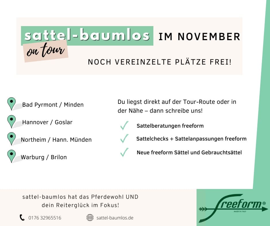 Sattel-baumlos vor ort Tour November mitteldeutschland
